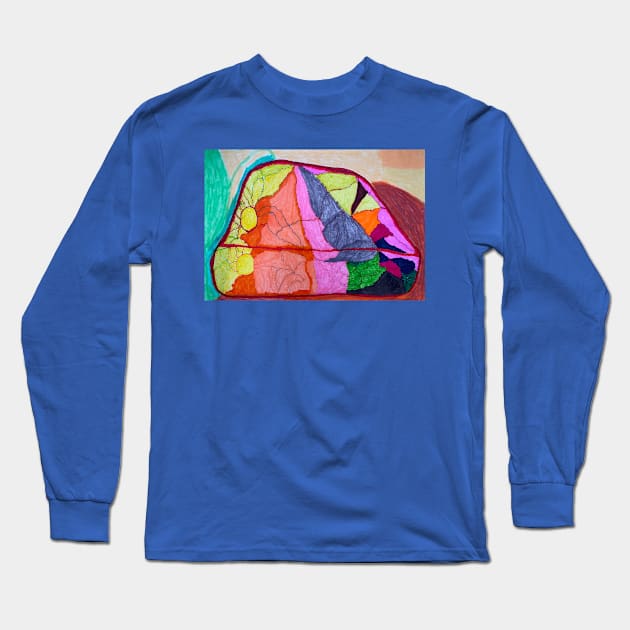 Unique Rock Shapes with Beautiful Colour With a Line in the Centre Long Sleeve T-Shirt by PodmenikArt